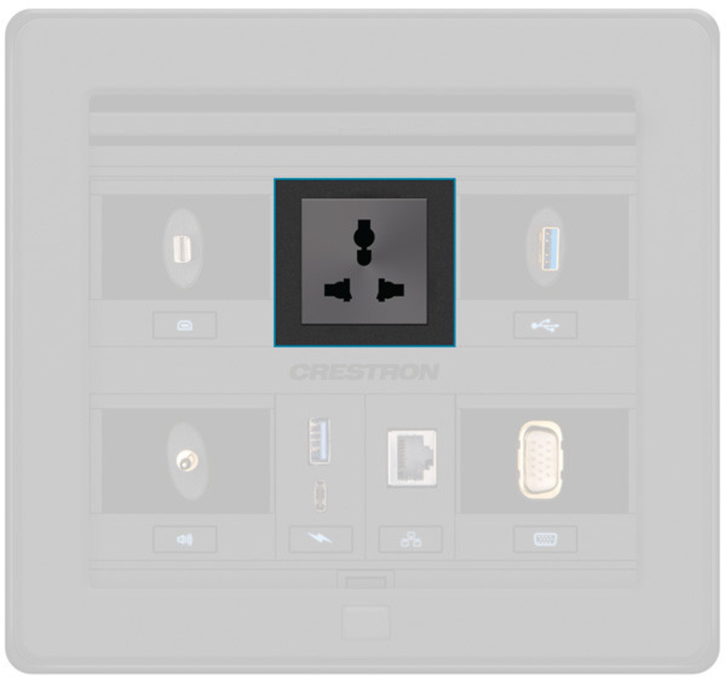 Модуль розетки переменного тока для серии FT2 Crestron FT2A-PWR-UN-1-BASIC