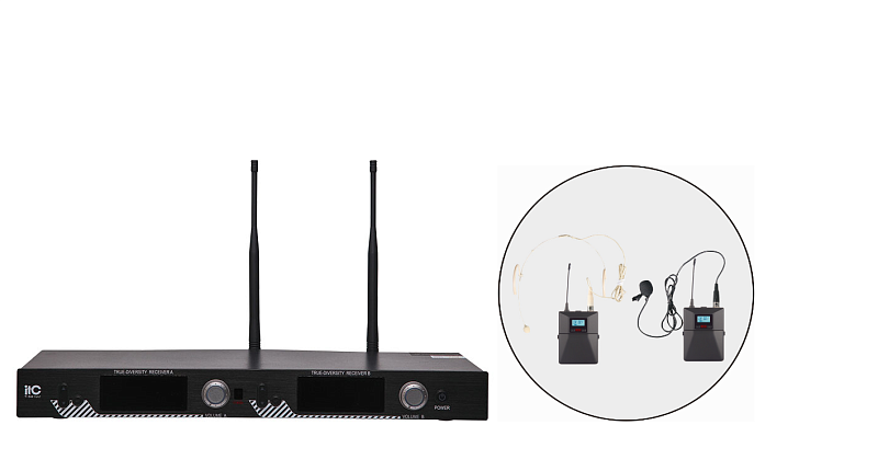 1 петличный +1 головной микрофоны itC T-521UW