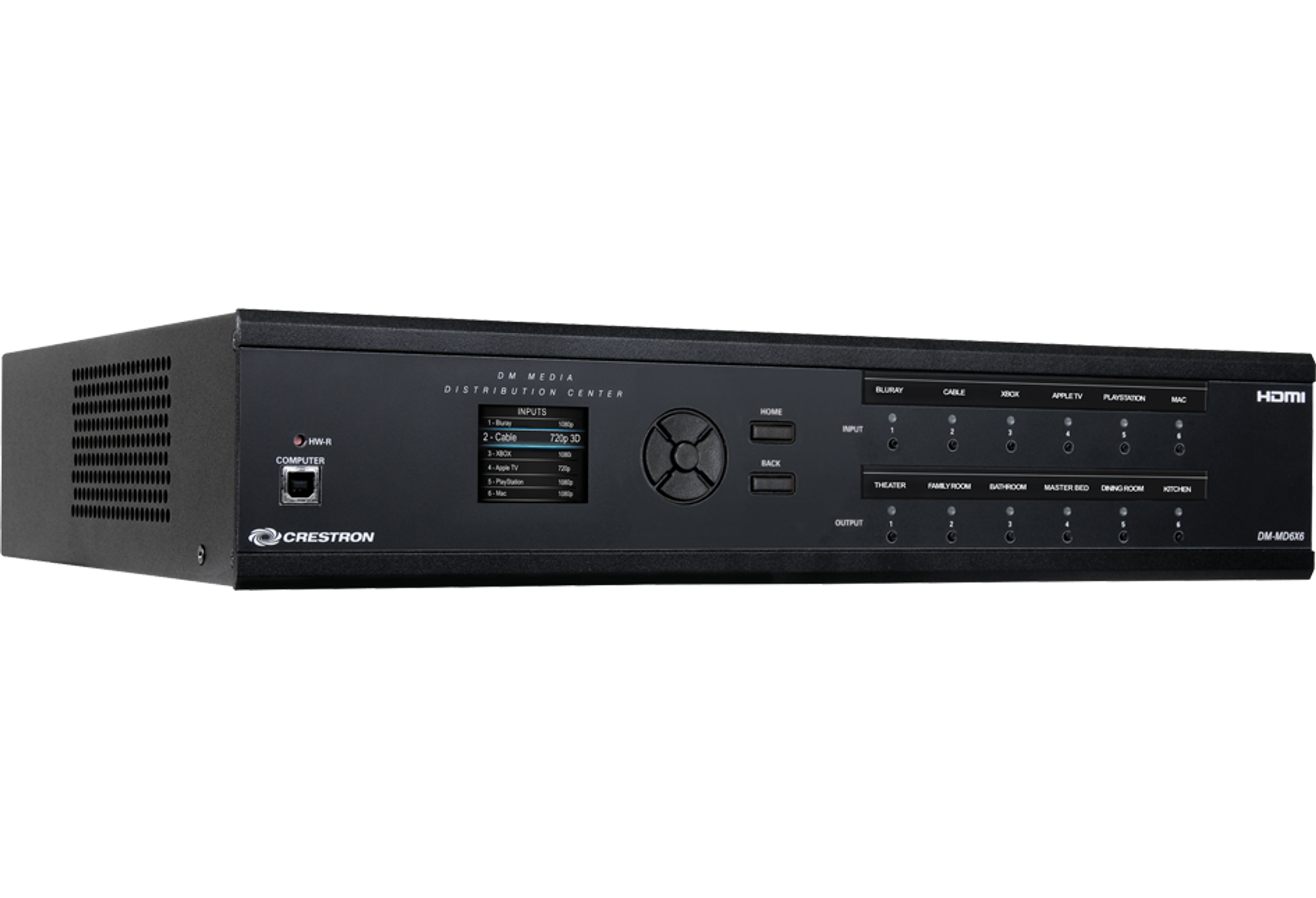 Центр распространения DigitalMedia™ 6x6 Crestron DM-MD6X6