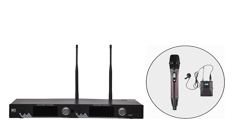 1 петличный +1 ручной микрофоны itC T-521UT