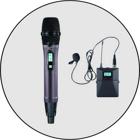 1 петличный +1 ручной микрофоны itC T-521UT