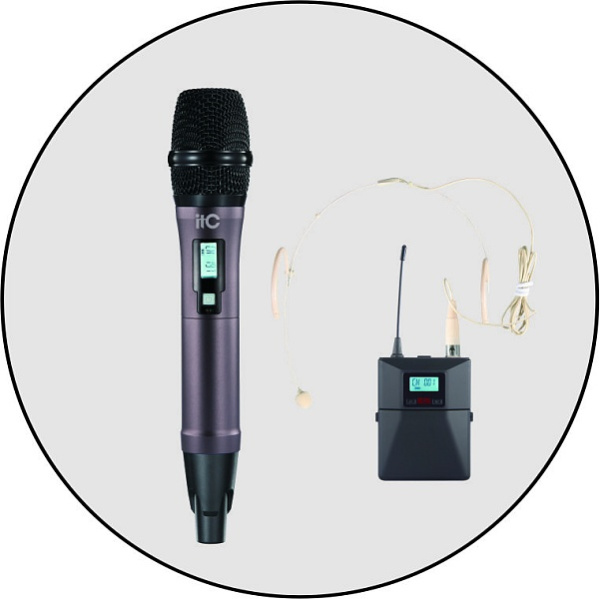 1 головной +1 ручной микрофоны itC T-521UV