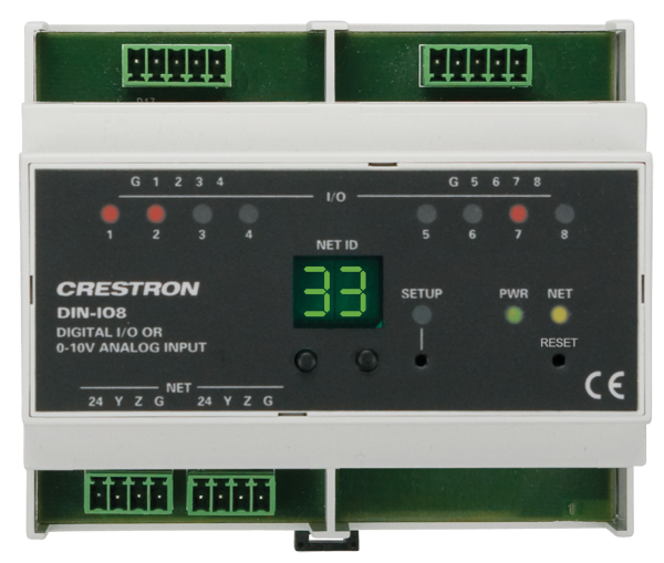 Модули Versiport на DIN-рейку Crestron DIN-IO8
