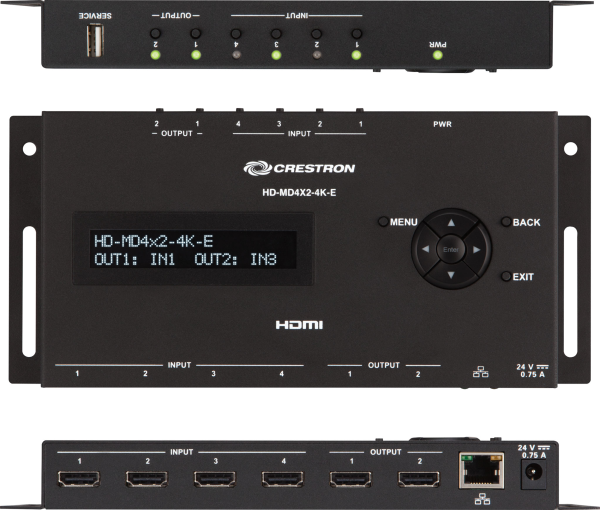 Коммутатор 4x2 Crestron HD-MD4X2-4K-E