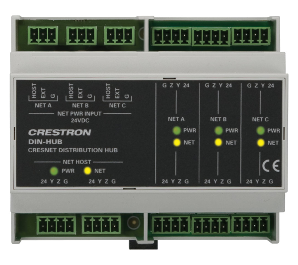 Распределительный узел Cresnet на DIN-рейке Crestron DIN-HUB