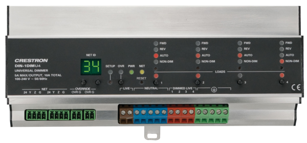 4-канальный универсальный диммер Crestron DIN-1DIMU4